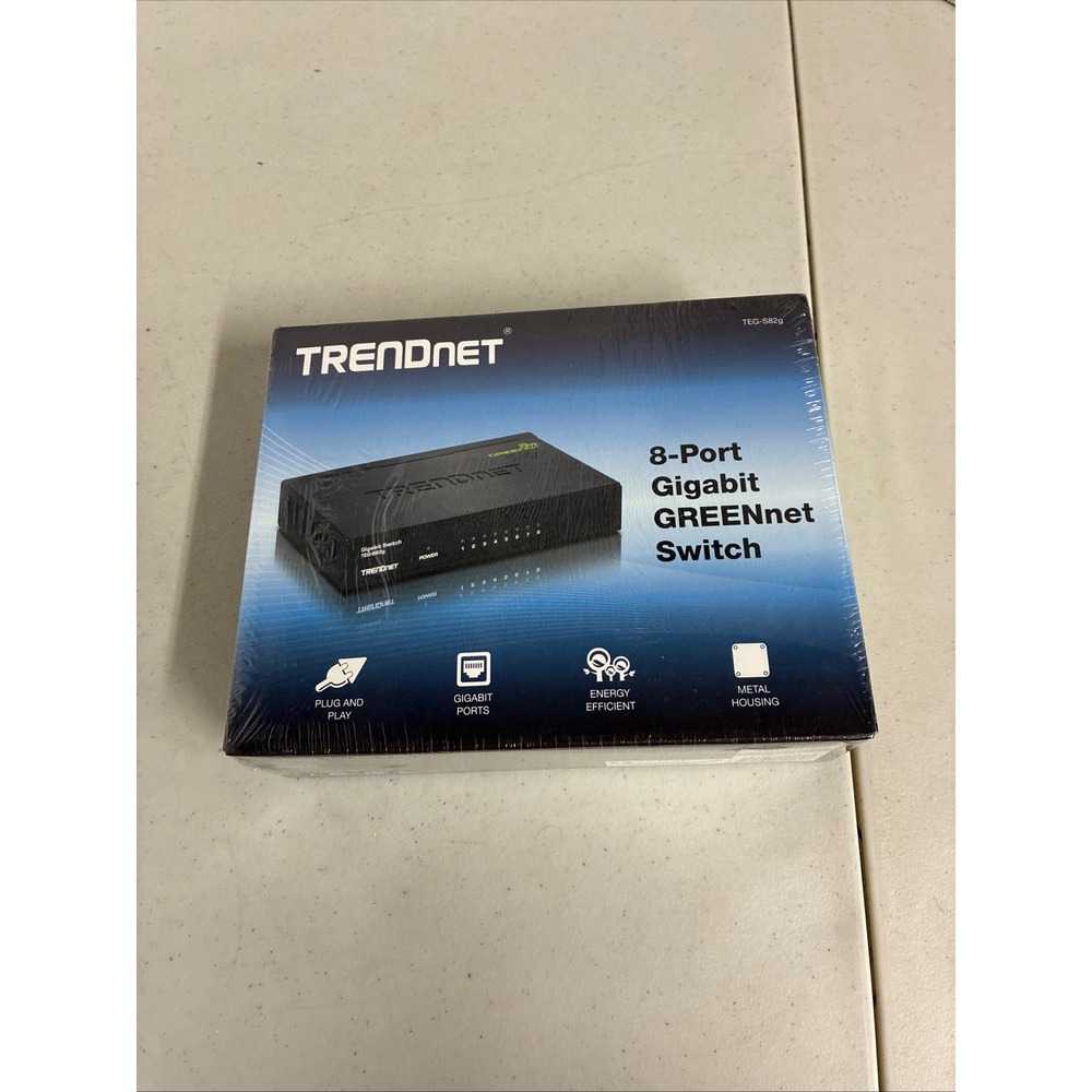TRENDnet‎ 8-Port Gigabit GREENnet Switch TEG-S82g Metal Housing New Sealed